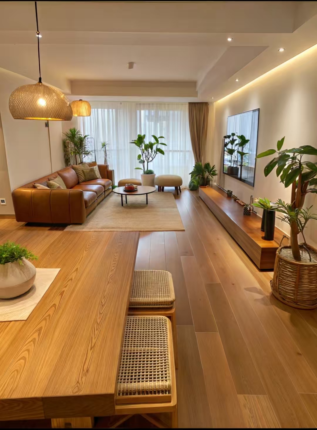 இயற்கை மர பாணியில் கனவான வீடு